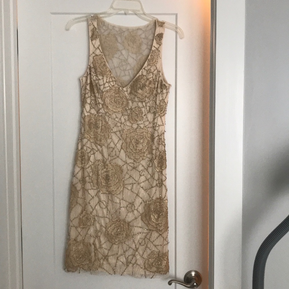 Beaded beige dress